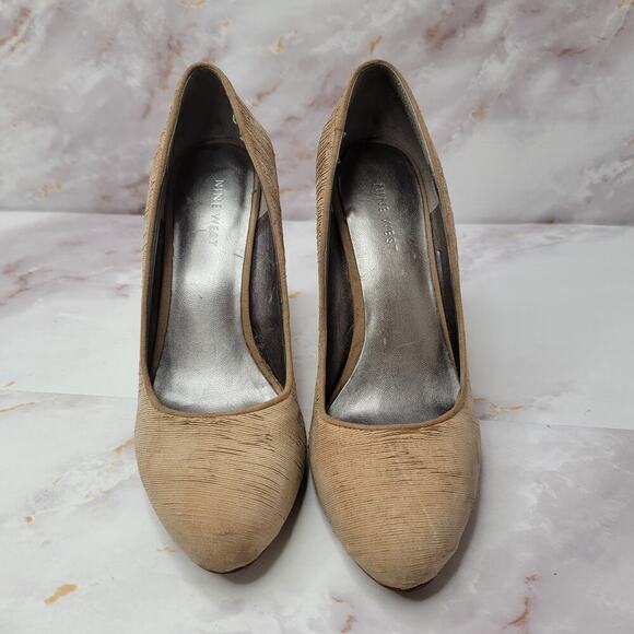 Nine West brown Leather heels with layered texture - Picture 10 of 16